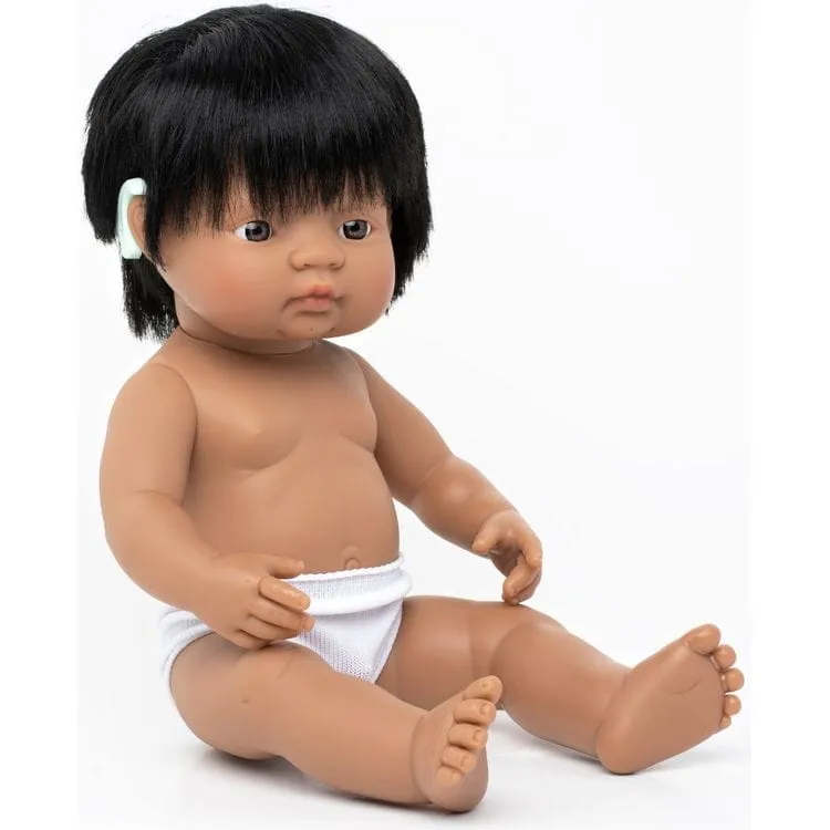 15" Baby Doll Hispanic Boy with Hearing Aid