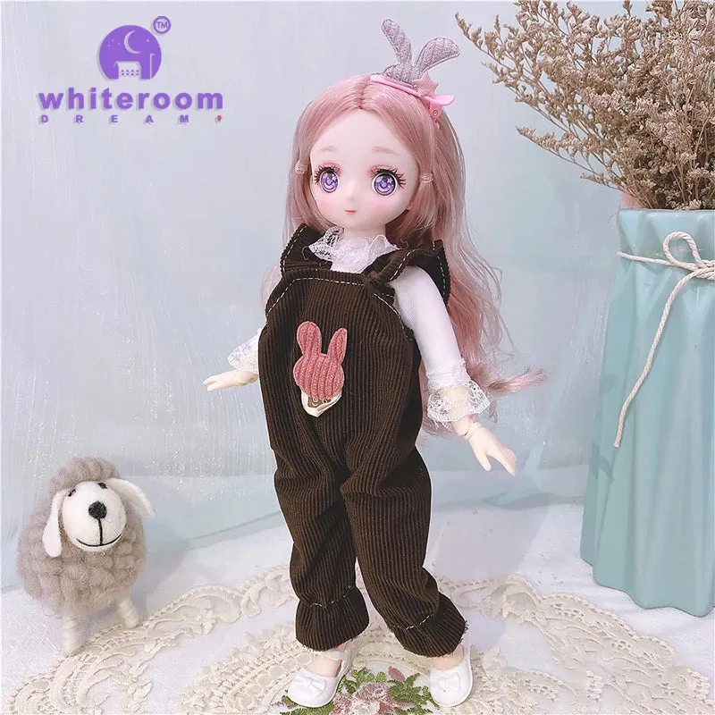 1/6 BJD Doll - 30CM Comic Face with Colorful Eyes and Fashion Clothes