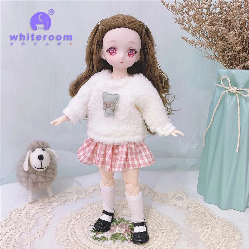 1/6 BJD Doll - 30CM Comic Face with Colorful Eyes and Fashion Clothes