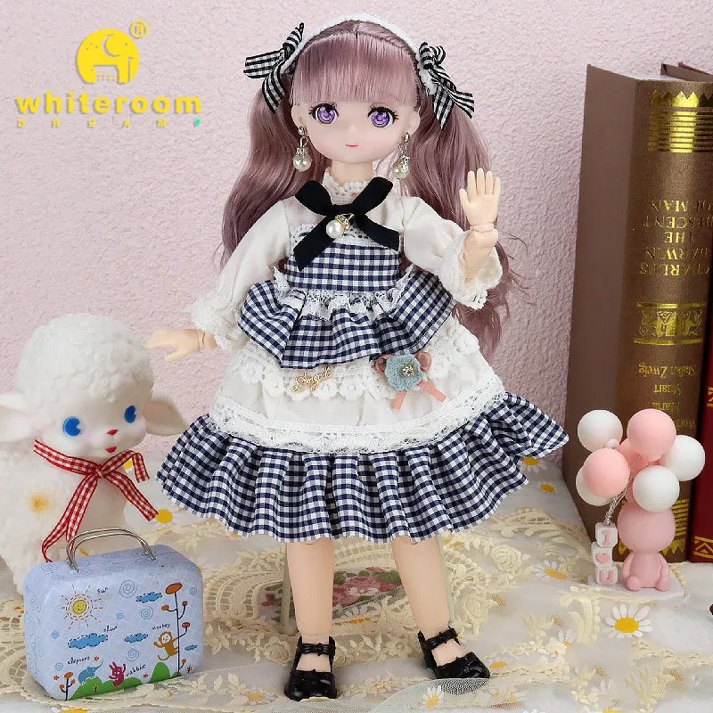 1/6 BJD Doll - 30CM Comic Face with Colorful Eyes and Fashion Clothes