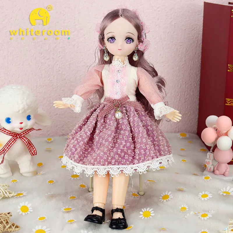 1/6 BJD Doll - 30CM Comic Face with Colorful Eyes and Fashion Clothes