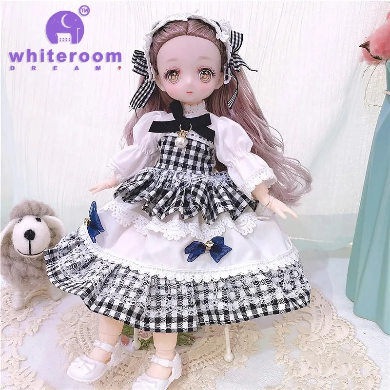 1/6 BJD Doll - 30CM Comic Face with Colorful Eyes and Fashion Clothes