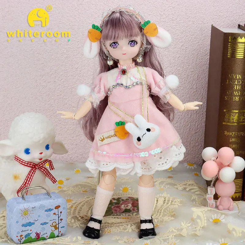 1/6 BJD Doll - 30CM Comic Face with Colorful Eyes and Fashion Clothes