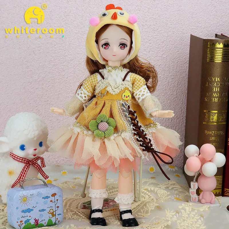 1/6 BJD Doll - 30CM Comic Face with Colorful Eyes and Fashion Clothes