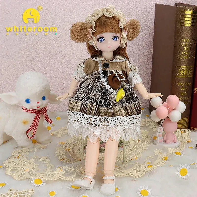 1/6 BJD Doll - 30CM Comic Face with Colorful Eyes and Fashion Clothes