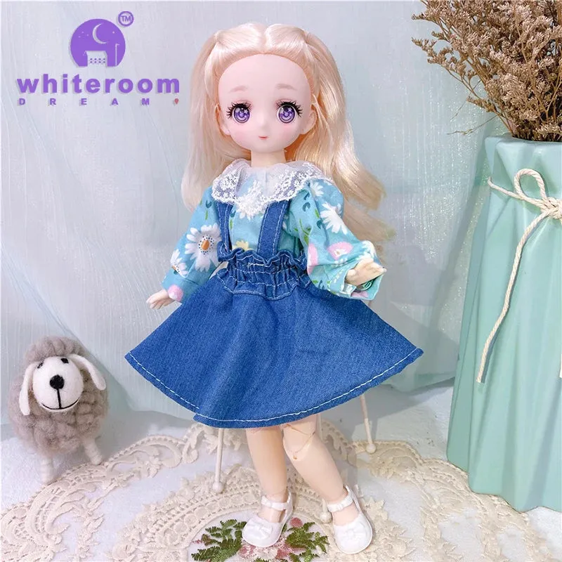 1/6 BJD Doll - 30CM Comic Face with Colorful Eyes and Fashion Clothes