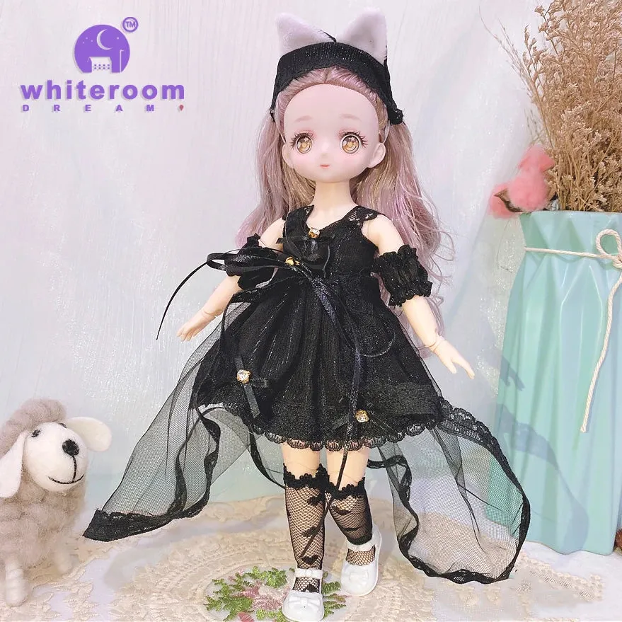 1/6 BJD Doll - 30CM Comic Face with Colorful Eyes and Fashion Clothes