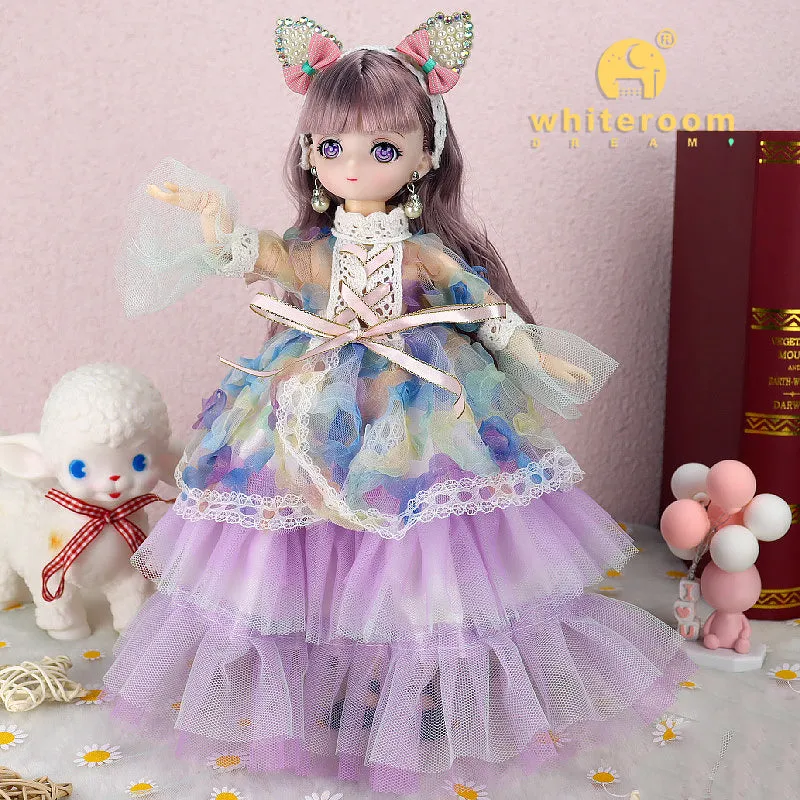 1/6 BJD Doll - 30CM Comic Face with Colorful Eyes and Fashion Clothes