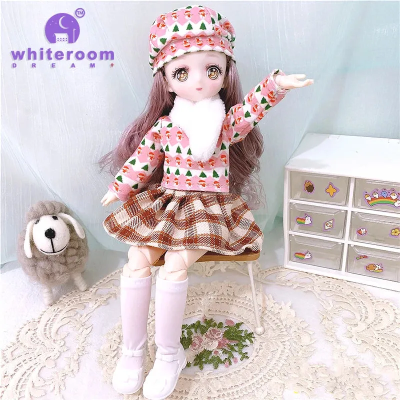 1/6 BJD Doll - 30CM Comic Face with Colorful Eyes and Fashion Clothes