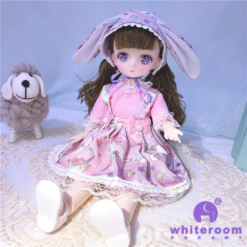 1/6 BJD Doll - 30CM Comic Face with Colorful Eyes and Fashion Clothes