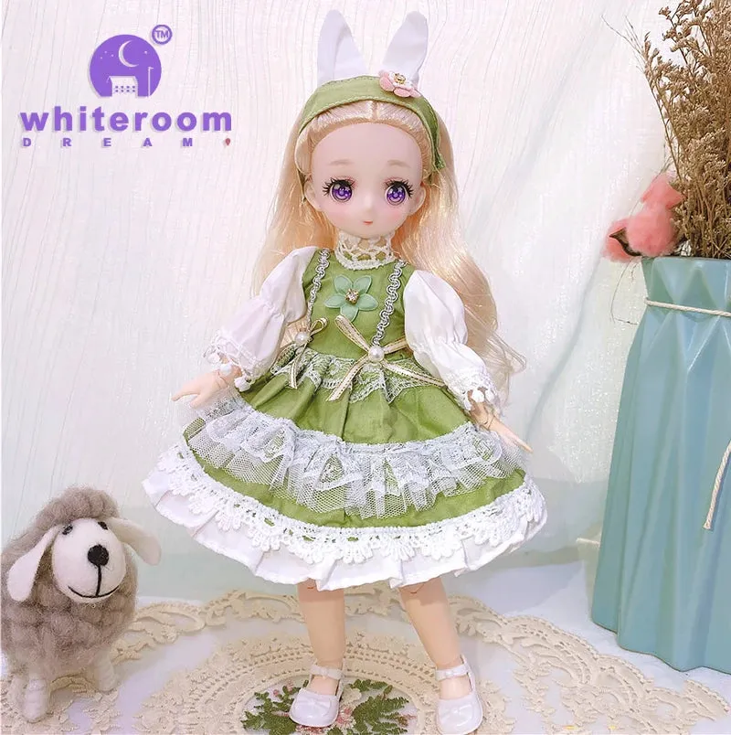 1/6 BJD Doll - 30CM Comic Face with Colorful Eyes and Fashion Clothes