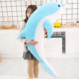 160cm Large Kawaii Dolphin Plush Toys for Children Stuffed Sea Animal Doll Soft Baby Sleeping Pillow Lovely Gift for Kids Girls