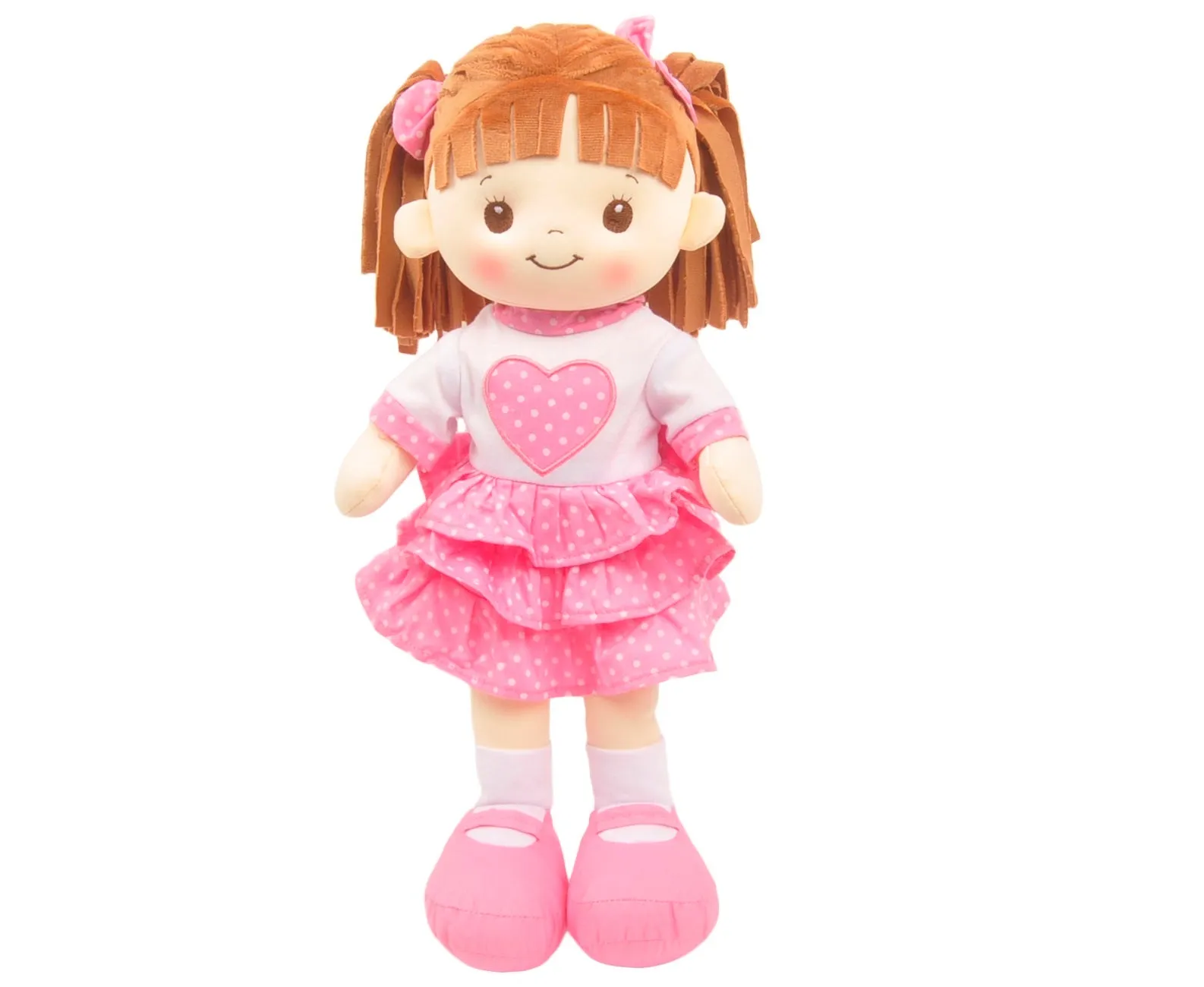 16" Little Sweet Hearts Pink Heart Polka Dot Doll (90961)