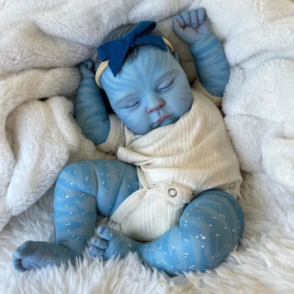 19-Inch Realistic Reborn Baby Doll Peaches Avatar | Handmade Newborn with 3D Skin & Visible Veins