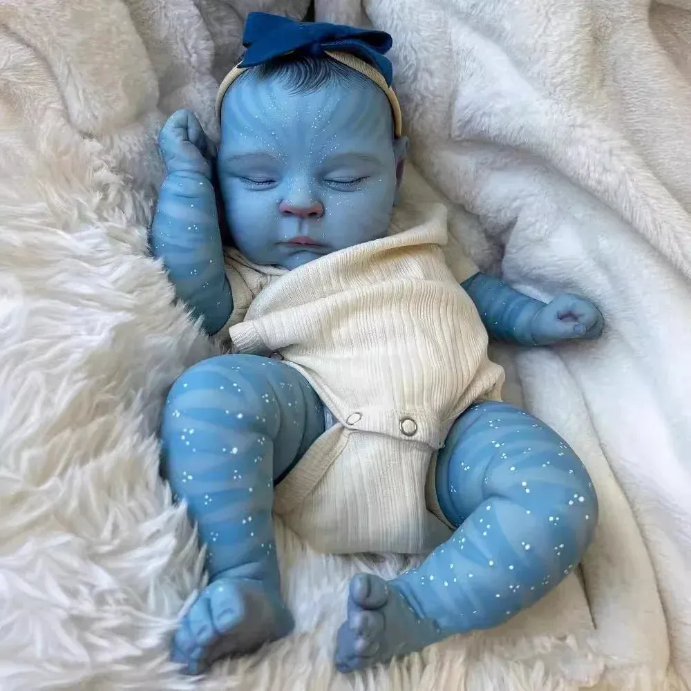 19-Inch Realistic Reborn Baby Doll Peaches Avatar | Handmade Newborn with 3D Skin & Visible Veins