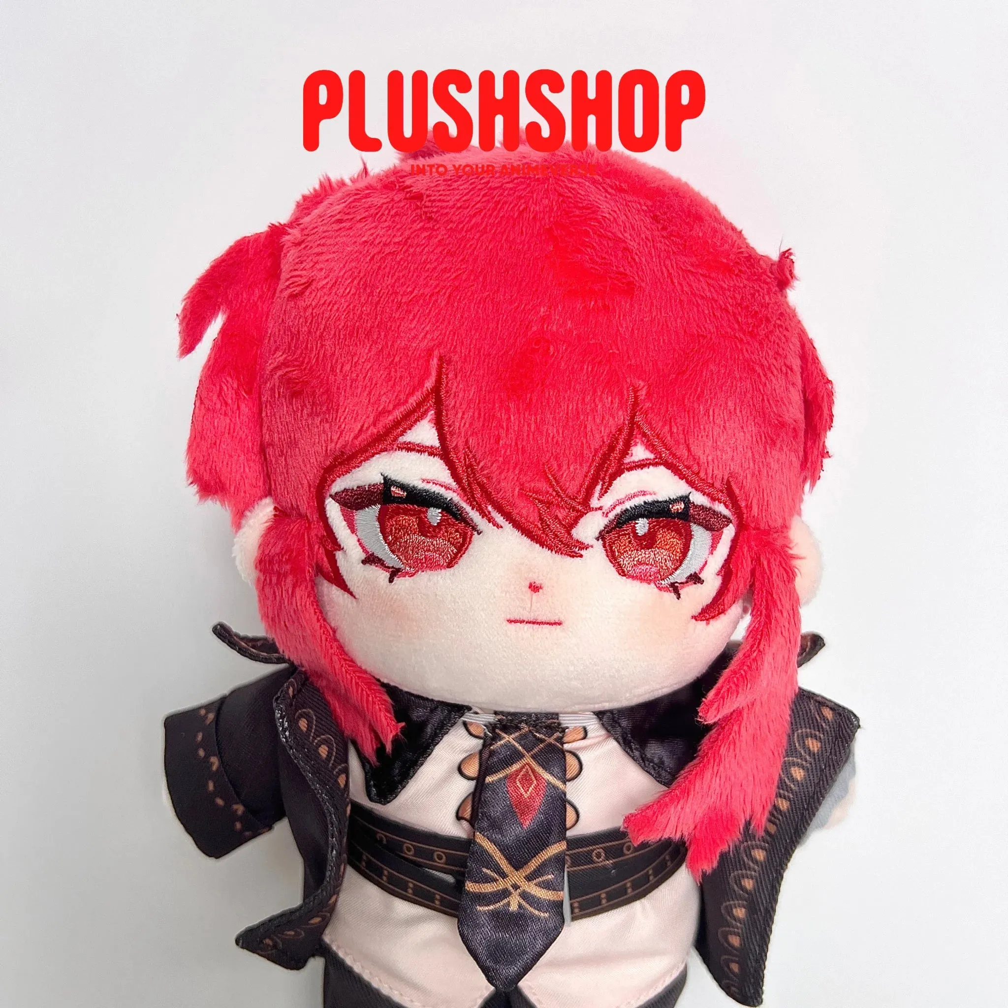 20cm Genshin Impact Diluc Plush Cute Doll Outfit Changeable