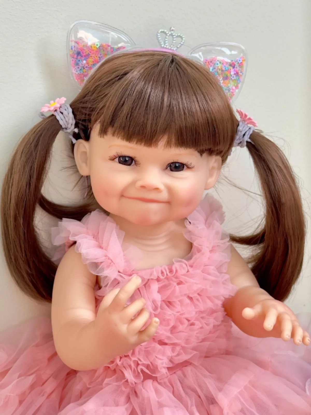 21" Cute and Cuddly Doll in Fluffy Pink Tutu Dress