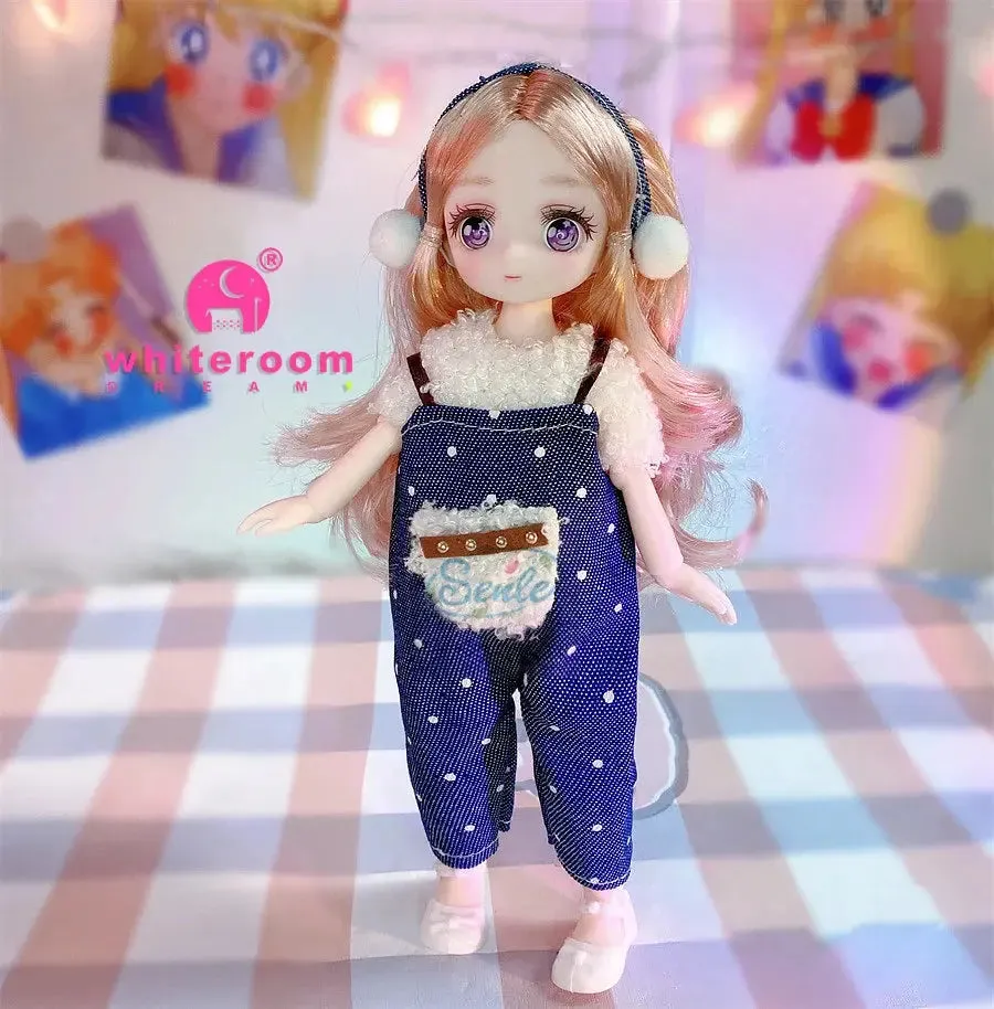 23cm BJD Doll Girl - 15-Joint Movable Kawaii Doll with Fashion Clothes, Soft Hair | Perfect Birthday Gift