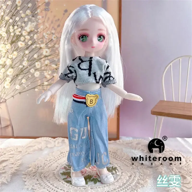 23cm BJD Doll Girl - 15-Joint Movable Kawaii Doll with Fashion Clothes, Soft Hair | Perfect Birthday Gift