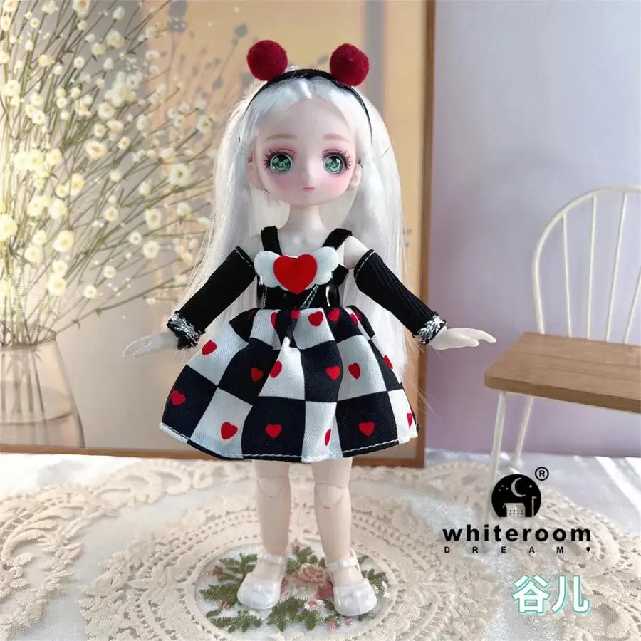 23cm BJD Doll Girl - 15-Joint Movable Kawaii Doll with Fashion Clothes, Soft Hair | Perfect Birthday Gift