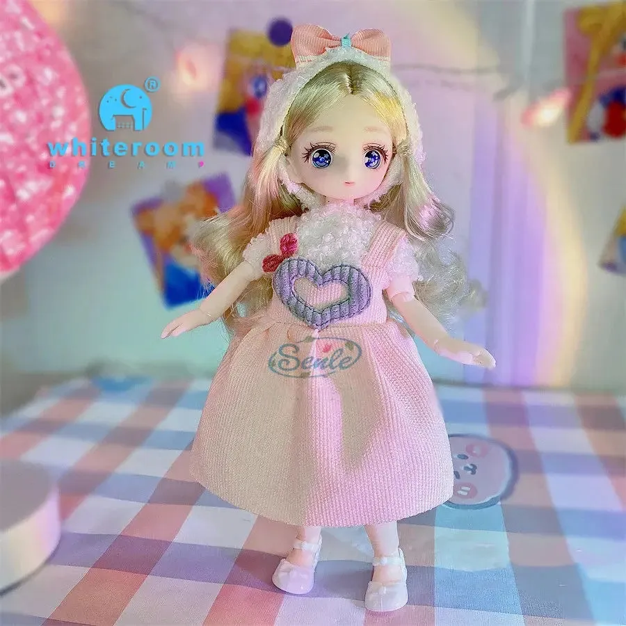 23cm BJD Doll Girl - 15-Joint Movable Kawaii Doll with Fashion Clothes, Soft Hair | Perfect Birthday Gift