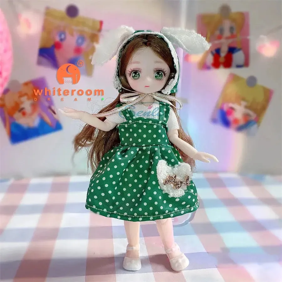 23cm BJD Doll Girl - 15-Joint Movable Kawaii Doll with Fashion Clothes, Soft Hair | Perfect Birthday Gift