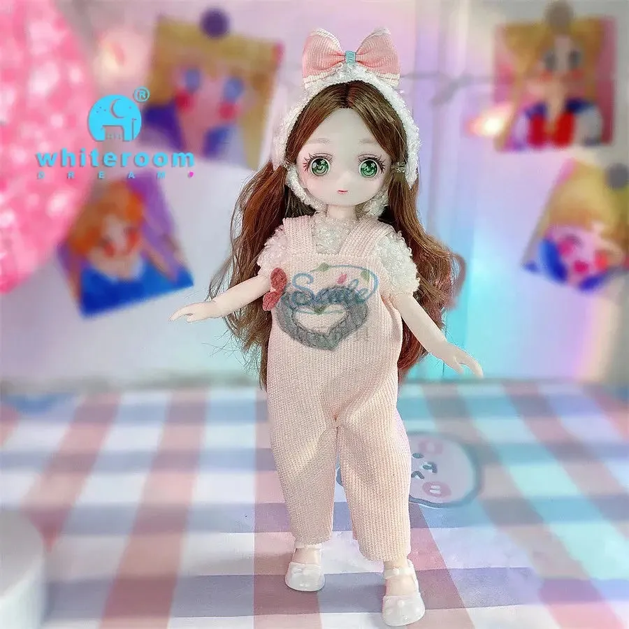 23cm BJD Doll Girl - 15-Joint Movable Kawaii Doll with Fashion Clothes, Soft Hair | Perfect Birthday Gift