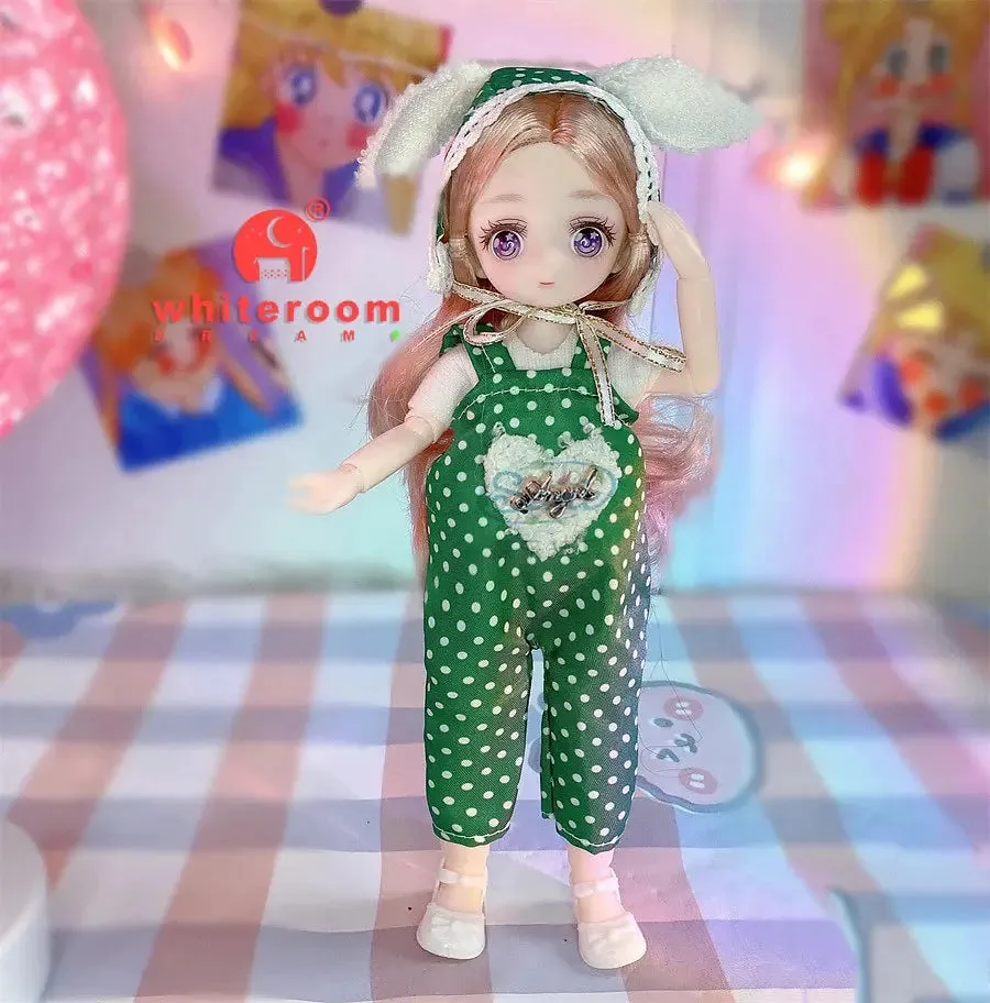 23cm BJD Doll Girl - 15-Joint Movable Kawaii Doll with Fashion Clothes, Soft Hair | Perfect Birthday Gift