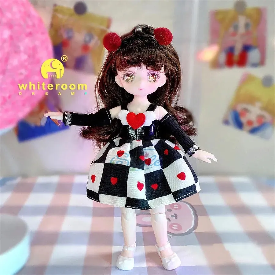 23cm BJD Doll Girl - 15-Joint Movable Kawaii Doll with Fashion Clothes, Soft Hair | Perfect Birthday Gift