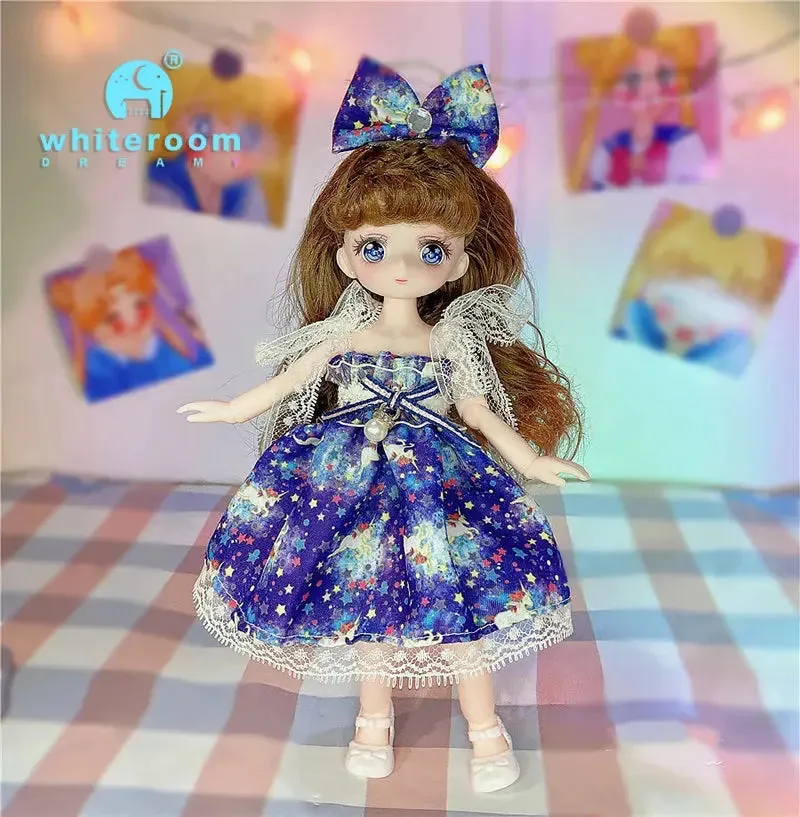 23cm BJD Doll Girl - 15-Joint Movable Kawaii Doll with Fashion Clothes, Soft Hair | Perfect Birthday Gift