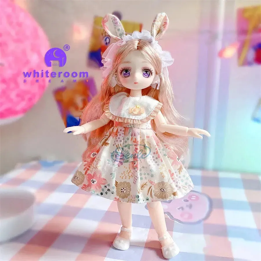 23cm BJD Doll Girl - 15-Joint Movable Kawaii Doll with Fashion Clothes, Soft Hair | Perfect Birthday Gift