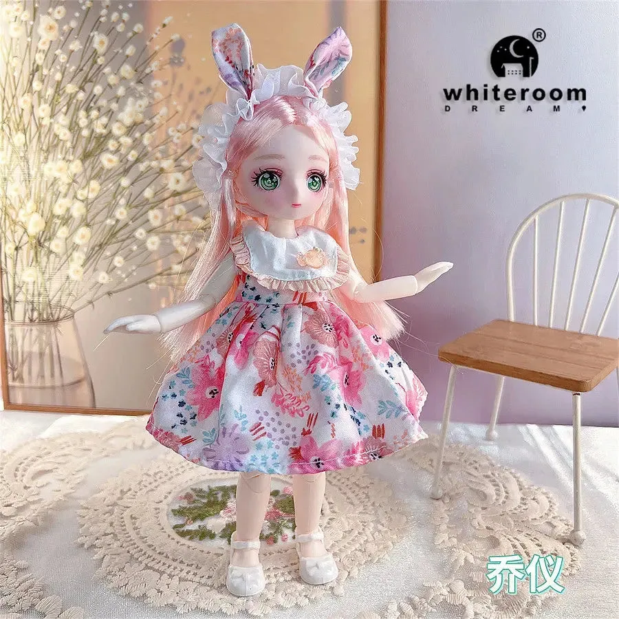 23cm BJD Doll Girl - 15-Joint Movable Kawaii Doll with Fashion Clothes, Soft Hair | Perfect Birthday Gift