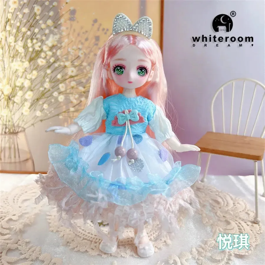 23cm BJD Doll Girl - 15-Joint Movable Kawaii Doll with Fashion Clothes, Soft Hair | Perfect Birthday Gift