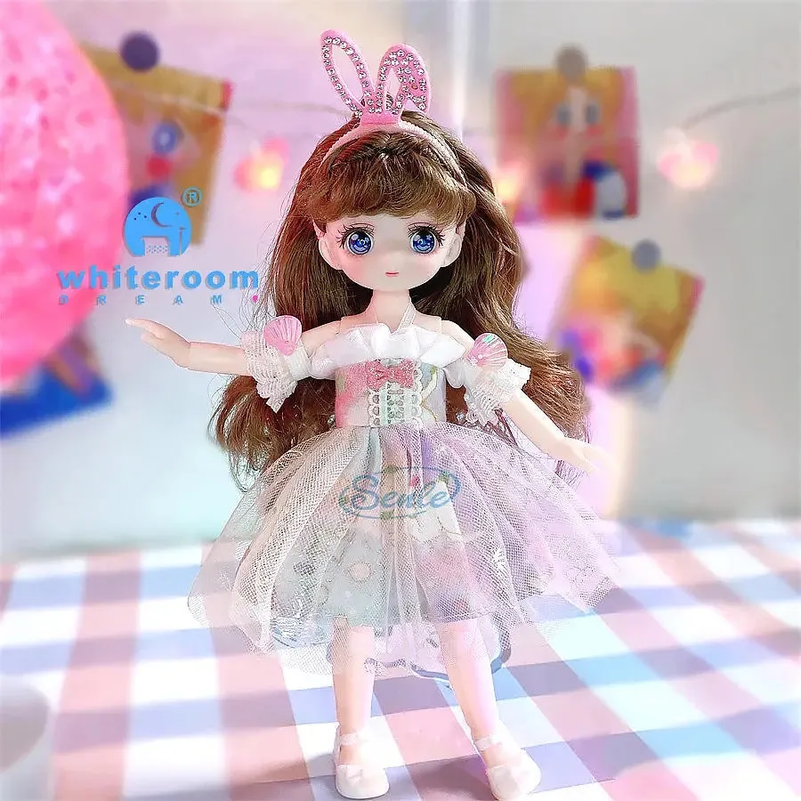 23cm BJD Doll Girl - 15-Joint Movable Kawaii Doll with Fashion Clothes, Soft Hair | Perfect Birthday Gift