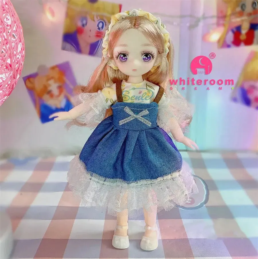 23cm BJD Doll Girl - 15-Joint Movable Kawaii Doll with Fashion Clothes, Soft Hair | Perfect Birthday Gift