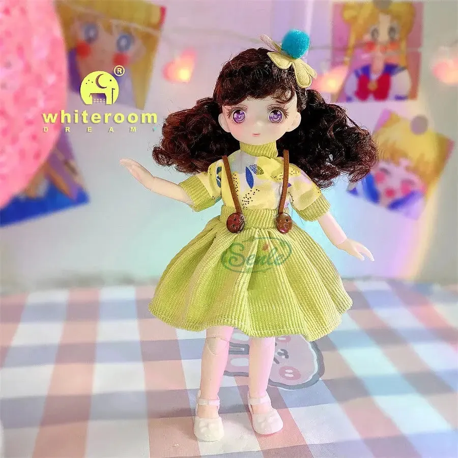 23cm BJD Doll Girl - 15-Joint Movable Kawaii Doll with Fashion Clothes, Soft Hair | Perfect Birthday Gift