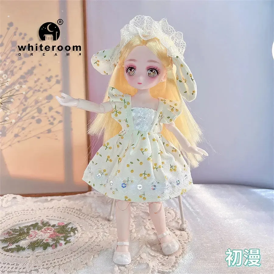 23cm BJD Doll Girl - 15-Joint Movable Kawaii Doll with Fashion Clothes, Soft Hair | Perfect Birthday Gift