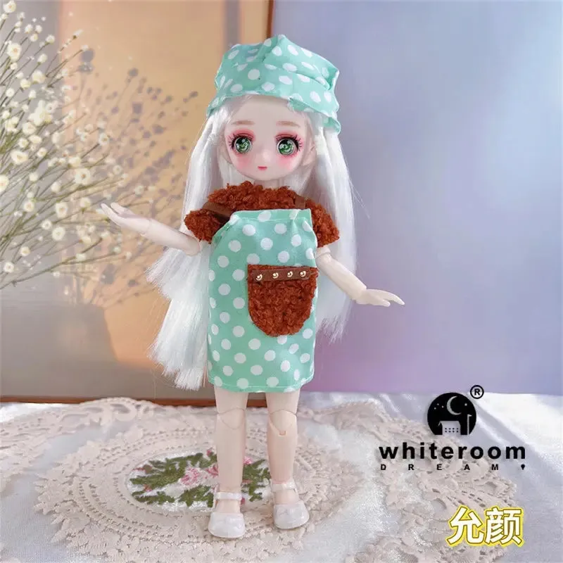 23cm BJD Doll Girl - 15-Joint Movable Kawaii Doll with Fashion Clothes, Soft Hair | Perfect Birthday Gift