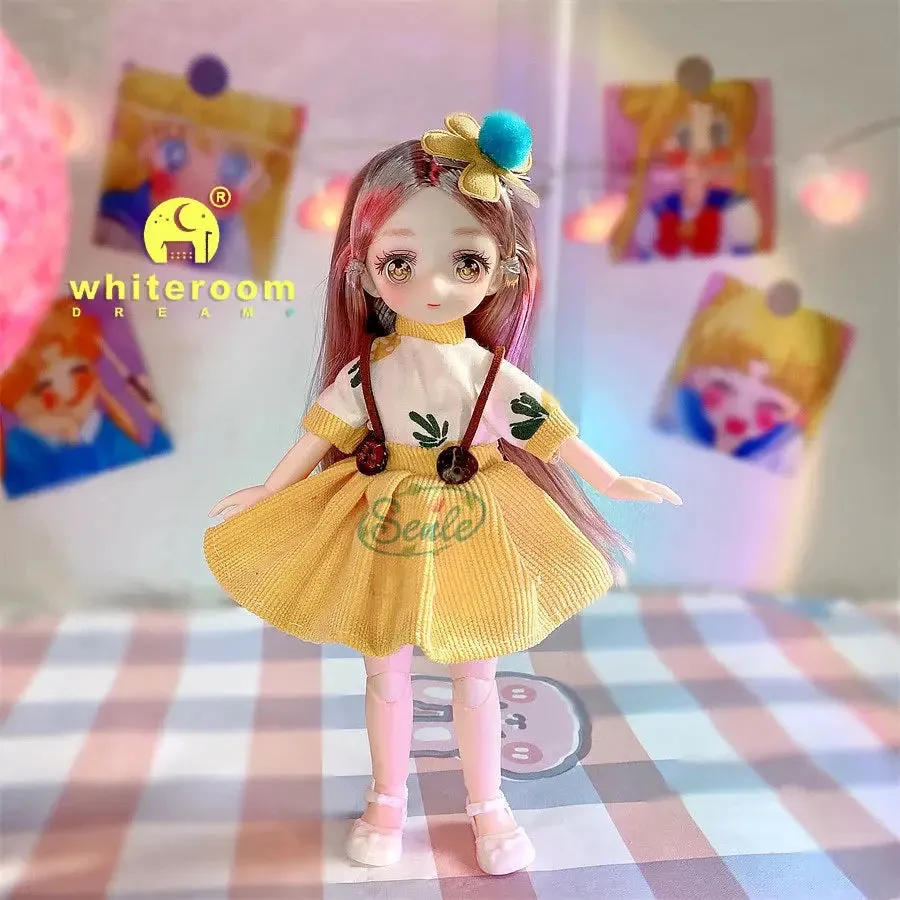 23cm BJD Doll Girl - 15-Joint Movable Kawaii Doll with Fashion Clothes, Soft Hair | Perfect Birthday Gift