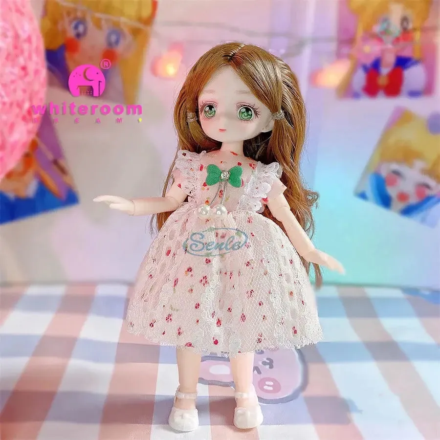 23cm BJD Doll Girl - 15-Joint Movable Kawaii Doll with Fashion Clothes, Soft Hair | Perfect Birthday Gift