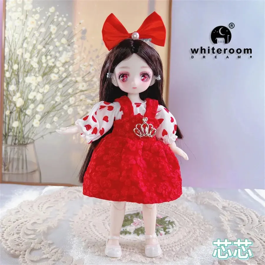 23cm BJD Doll Girl - 15-Joint Movable Kawaii Doll with Fashion Clothes, Soft Hair | Perfect Birthday Gift