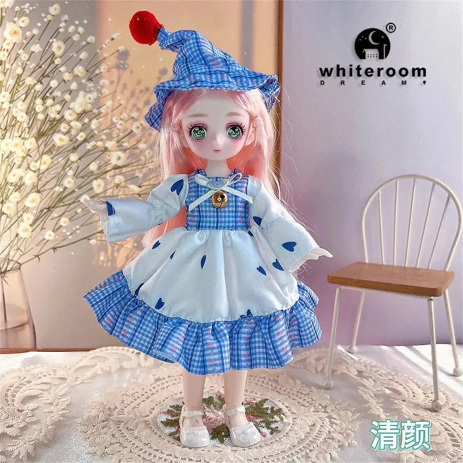 23cm BJD Doll Girl - 15-Joint Movable Kawaii Doll with Fashion Clothes, Soft Hair | Perfect Birthday Gift