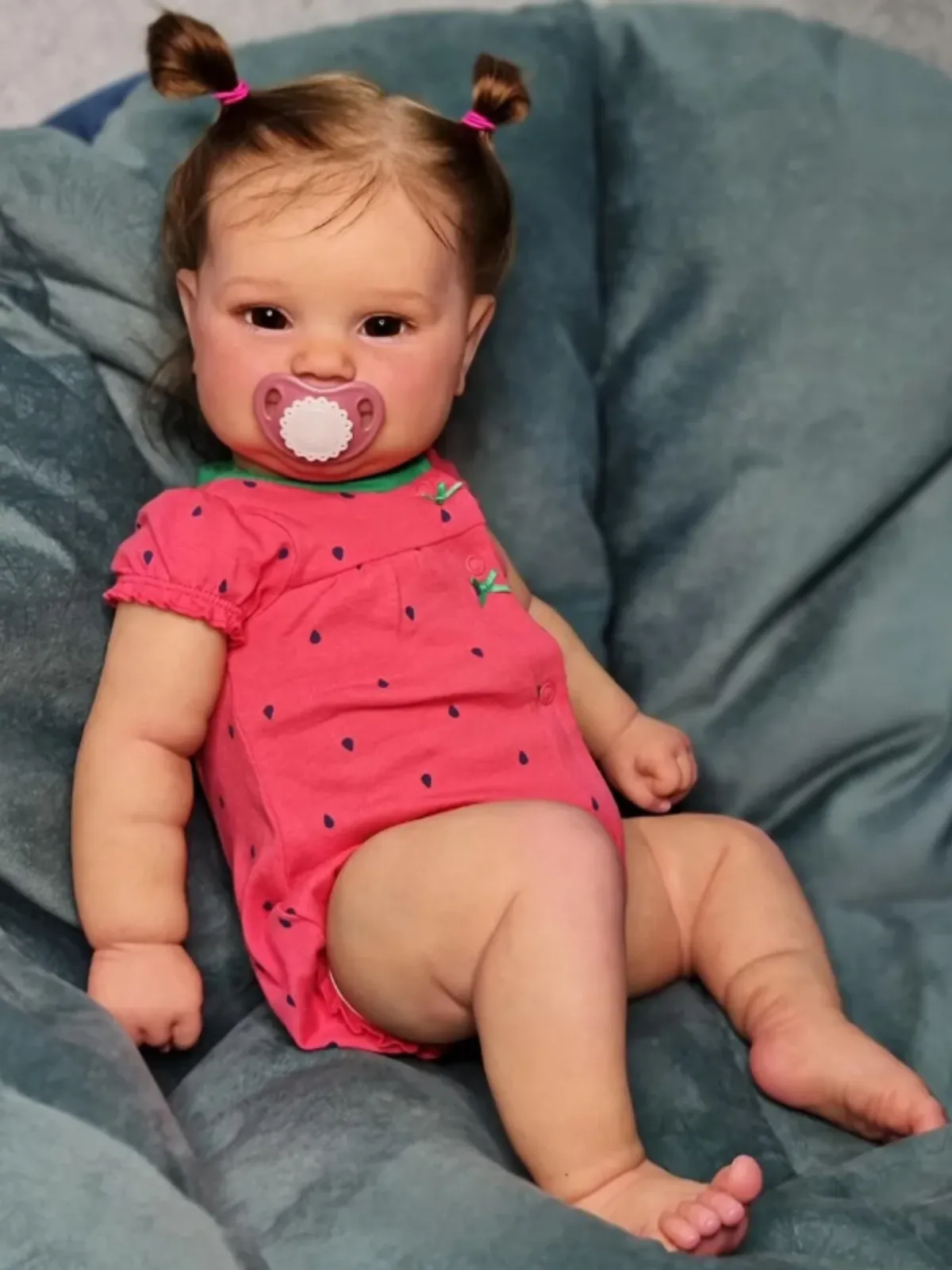 24" Reborn Baby Dolls Realistic Silicone Reborn Cute Doll with Polka Dot Onesie