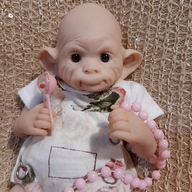 8-Inch Mini Baby Reborn Doll Kit - Anna Banana Cute Monkey | DIY Unfinished Doll Parts