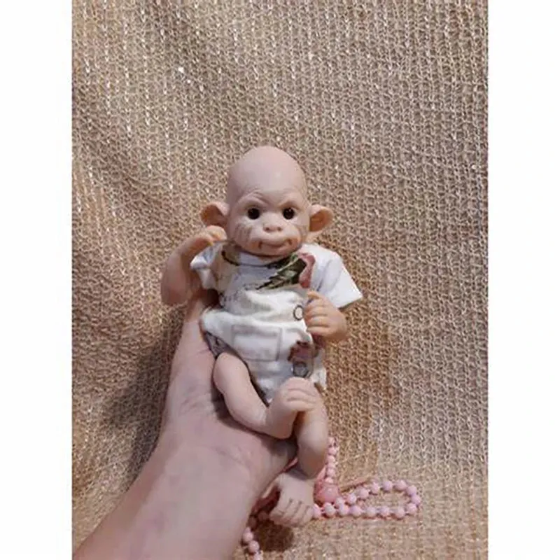 8-Inch Mini Baby Reborn Doll Kit - Anna Banana Cute Monkey | DIY Unfinished Doll Parts