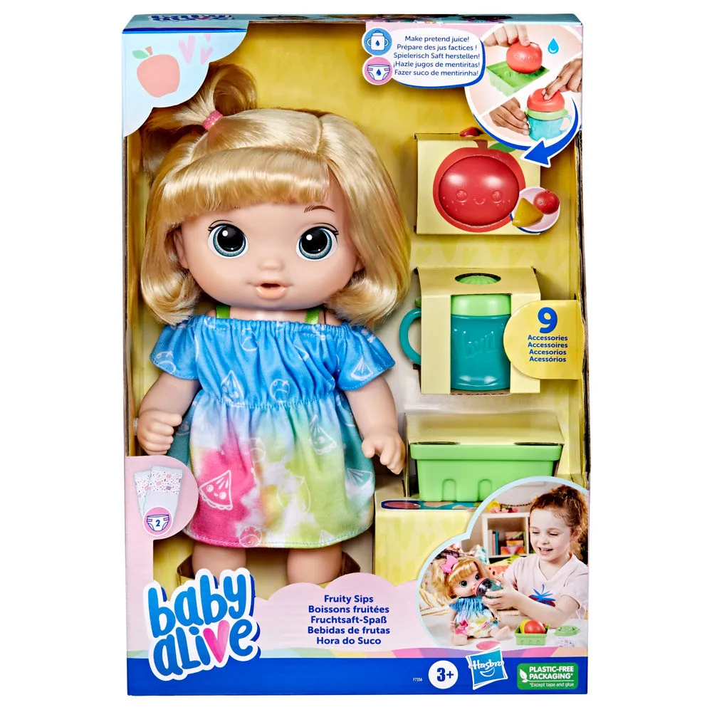 Baby Alive Fruity Sips Baby Doll Blonde Hair