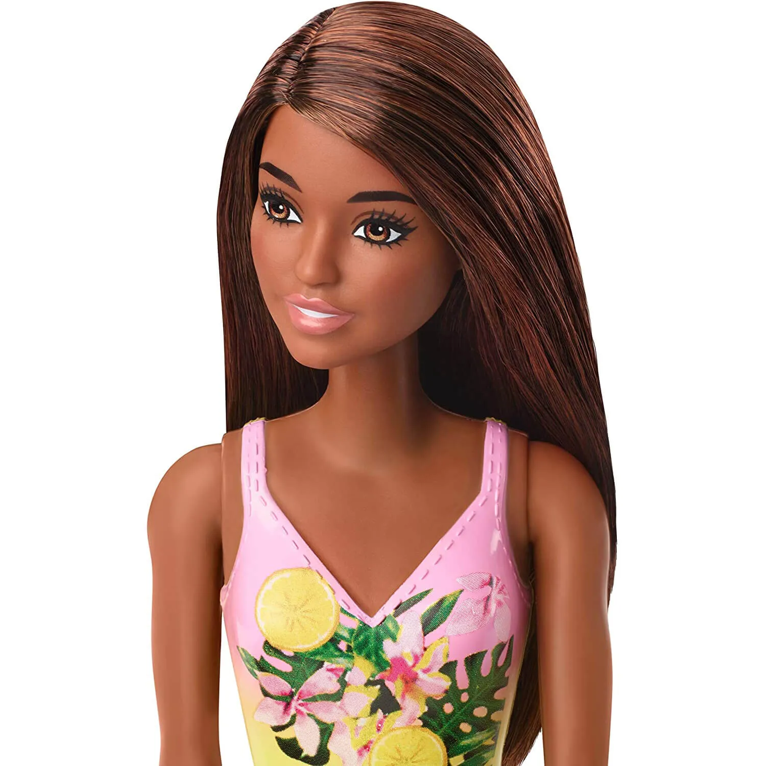 Barbie Brunette, Wearing a Floral Swimsuit 12 inch Doll