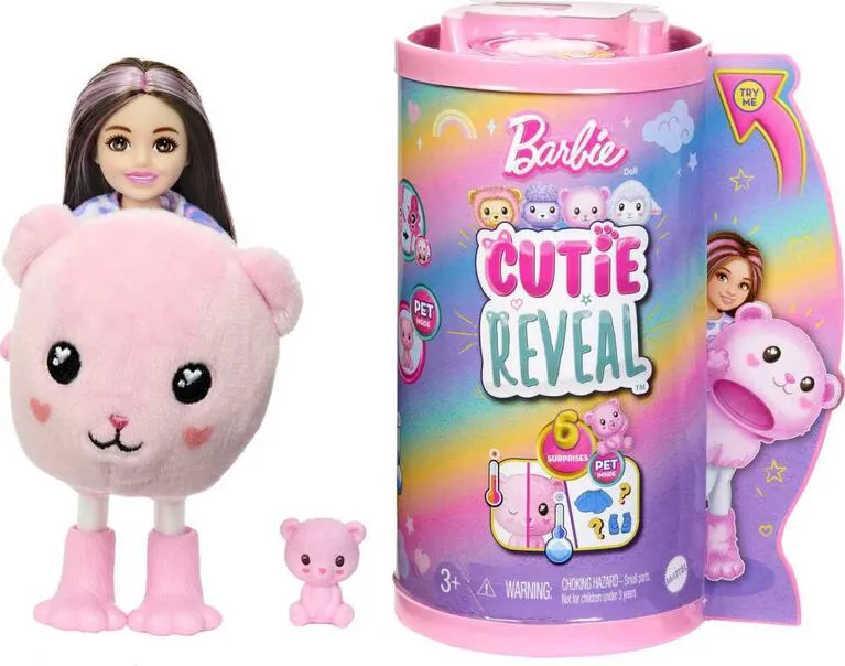 Barbie Chelsea Cutie Reveal Cozy Cute Tee Series Teddy Bear Doll