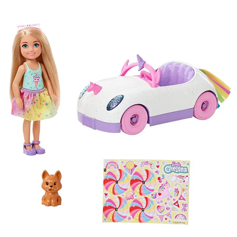 Barbie Chelsea Doll & Unicorn Car