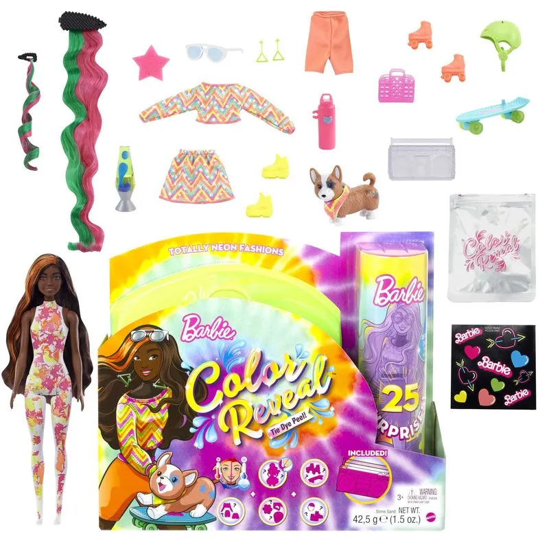 Barbie Colour Reveal Totally Neon Fashions Tie Dye Green